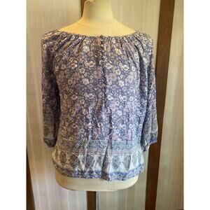 Cynthia Rowley Top Womens Shirt 1X Blue Pink